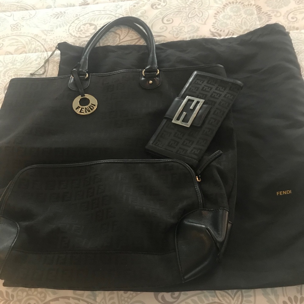 Authentic Vintage Fendi Shopper and Wallet set